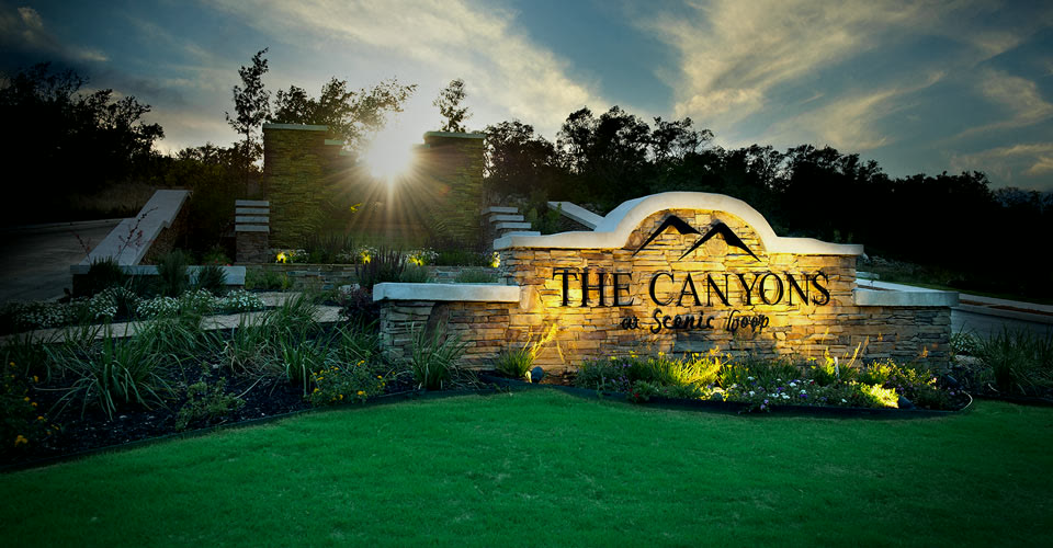 The Canyons at Scenic Loop entrance monument